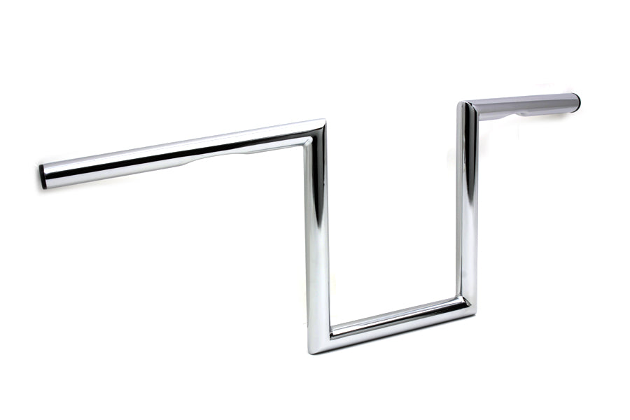 HARLEY 10 inch Z Handlebar with Indents Chrome fits 1982-1984 FL, 1982-1984 FX, 1982-UP XL, 1986-2017 FLST, 1984-2017 FXST, 1982-1994 FXR,