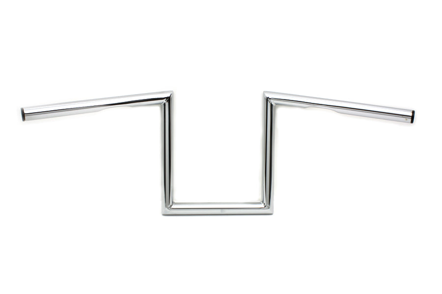 HARLEY 10 inch Z Handlebar with Indents Chrome fits 1982-1984 FL, 1982-1984 FX, 1982-UP XL, 1986-2017 FLST, 1984-2017 FXST, 1982-1994 FXR,