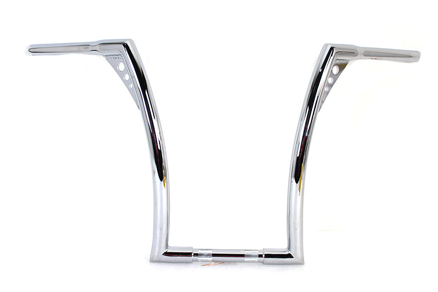 HARLEY 17 inch Chrome Z-Bar Handlebar with Indents fits 1982-1984 FL, 1982-1984 FX, 1982-UP XL, 1986-2017 FLST, 1984-2017 FXST, 1982-1994 F