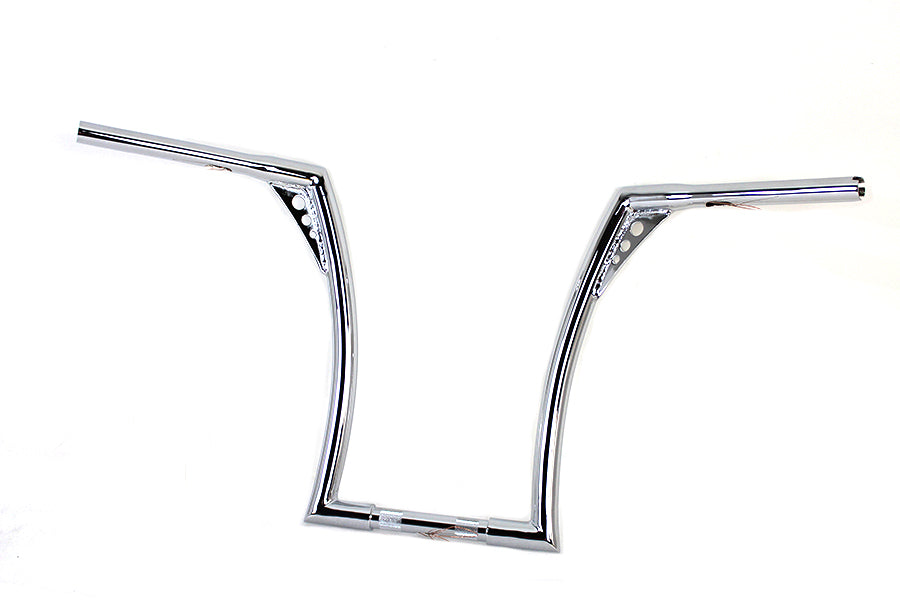 HARLEY 17 inch Chrome Z-Bar Handlebar with Indents fits 1982-1984 FL, 1982-1984 FX, 1982-UP XL, 1986-2017 FLST, 1984-2017 FXST, 1982-1994 F
