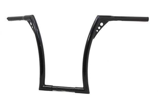 HARLEY 17 inch Black Z-Bar Handlebar with Indents fits 1982-1984 FL, 1982-1984 FX, 1982-UP XL, 1986-2017 FLST, 1984-2017 FXST, 1982-1994 FX