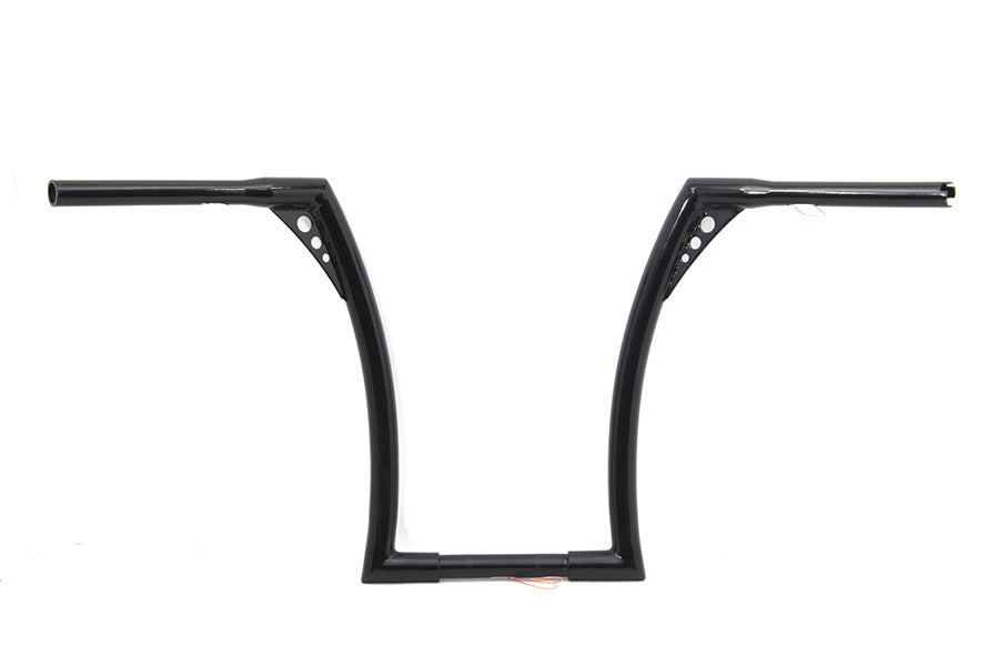 HARLEY 17 inch Black Z-Bar Handlebar with Indents fits 1982-1984 FL, 1982-1984 FX, 1982-UP XL, 1986-2017 FLST, 1984-2017 FXST, 1982-1994 FX