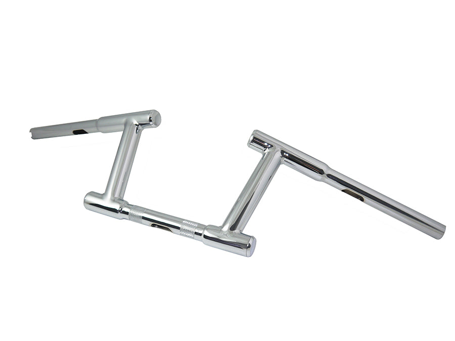 HARLEY 6 inch Z-Bar Racing Handlebar with Indents Chrome fits 1982-1984 FL, 1982-1984 FX, 1982-UP XL, 1986-2017 FLST, 1984-2017 FXST, 1982-