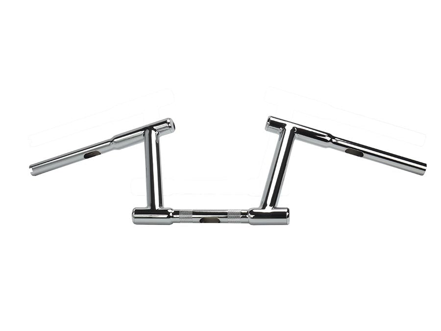 HARLEY 8 inch Z-Bar Racing Handlebar with Indents Chrome fits 1982-1984 FL, 1982-1984 FX, 1982-UP XL, 1986-2017 FLST, 1984-2017 FXST, 1982-