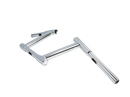 HARLEY 10 inch Z-Bar Racing Handlebar with Indents Chrome fits 1982-1984 FL, 1982-1984 FX, 1982-UP XL, 1986-2017 FLST, 1984-2017 FXST, 1982