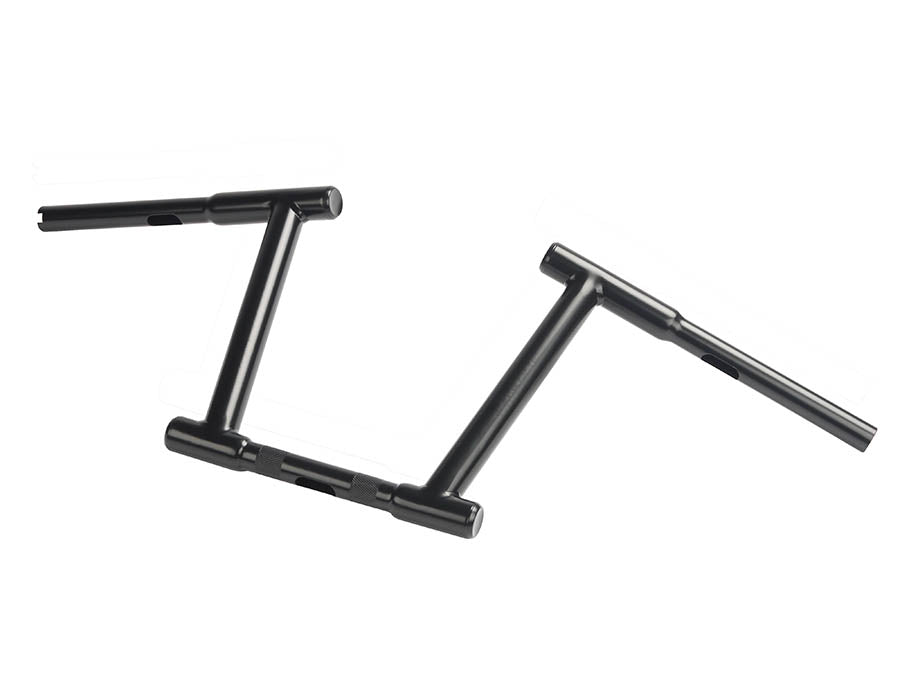 HARLEY 10 inch Z-Bar Racing Handlebar with Indents Black fits 1982-1984 FL, 1982-1984 FX, 1982-UP XL, 1986-2017 FLST, 1984-2017 FXST, 1982-