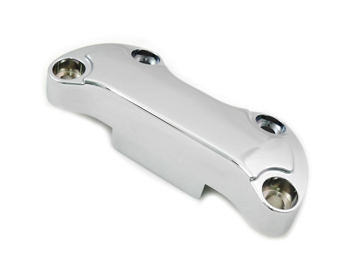 HARLEY Chrome Smooth Handlebar Clamp Cover with Skirt fits 1999-UP FL, 1999-UP FX,