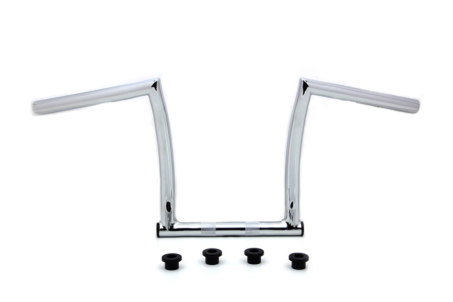 HARLEY 11 inch Chrome ChiZeled Z-Bar Handlebar with Indents fits 1980-UP XL, 1984-2017 FXST, 1980-UP FLT, 1980-UP FLT,