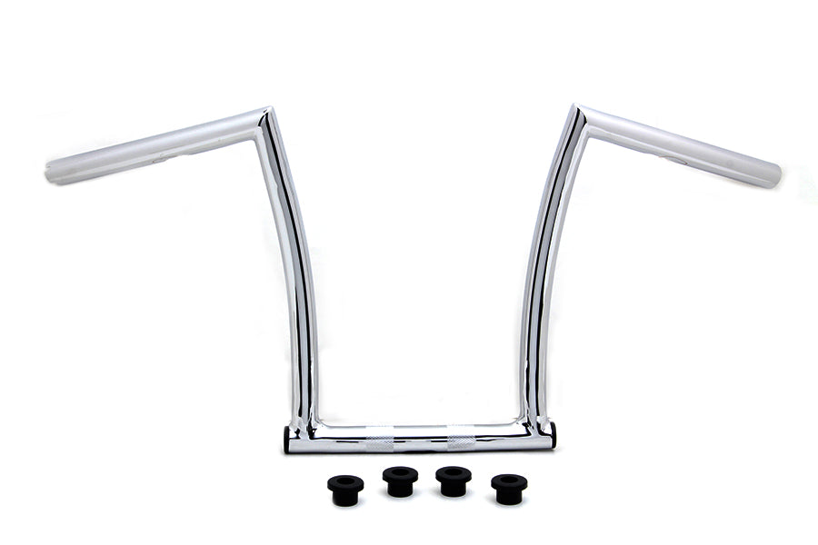 HARLEY 13 inch Chrome ChiZeled Z-Bar Handlebar with Indents fits 1980-UP XL, 1984-2017 FXST, 1980-UP FLT, 1980-UP FLT,
