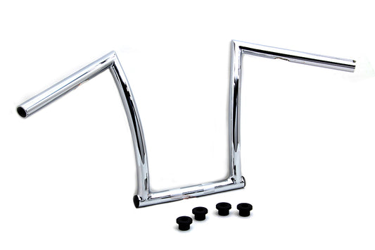 HARLEY 13 inch Chrome ChiZeled Z-Bar Handlebar with Indents Fits 1980-UP XL, 1984-2017 FXST, 198