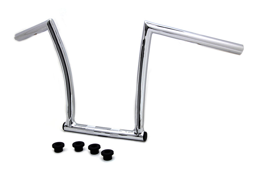 HARLEY 13 inch Chrome ChiZeled Z-Bar Handlebar with Indents fits 1980-UP XL, 1984-2017 FXST, 1980-UP FLT, 1980-UP FLT,