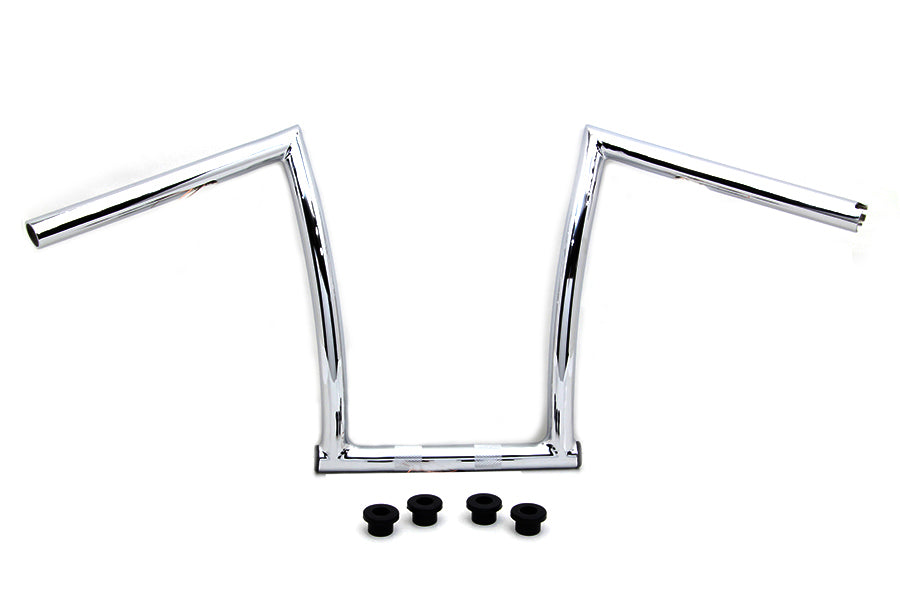 HARLEY 13 inch Chrome ChiZeled Z-Bar Handlebar with Indents fits 1980-UP XL, 1984-2017 FXST, 1980-UP FLT, 1980-UP FLT,