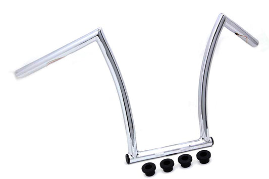HARLEY 15 inch Chrome ChiZeled Z-Bar Handlebar with Indents Fits 1980-UP XL, 1984-2017 FXST, 198