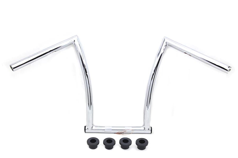 HARLEY 15 inch Chrome ChiZeled Z-Bar Handlebar with Indents fits 1980-UP XL, 1984-2017 FXST, 1980-UP FLT, 1980-UP FLT,
