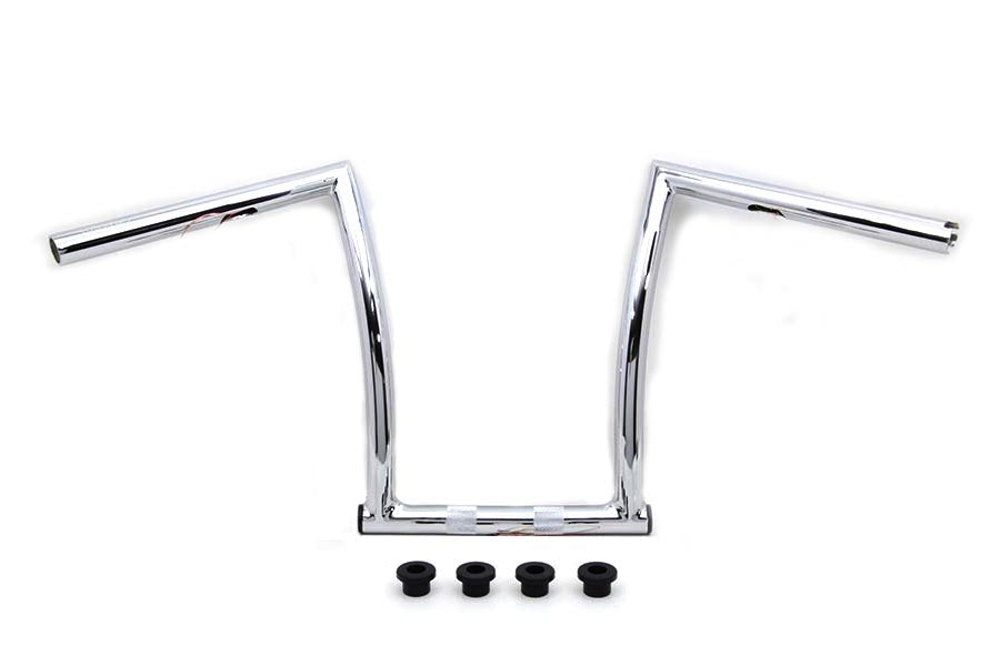 HARLEY 17 inch Chrome ChiZeled Z-Bar Handlebar with Indents fits 1980-UP XL, 1984-2017 FXST, 1980-UP FLT, 1980-UP FLT,