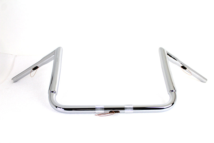 HARLEY 12 inch Chrome ChiZeled Z-Bar Handlebar without Indents fits 2014-UP FLH, 2014-UP FLHX, 2014-UP FLHTCUTG, 2014-UP FLHTK,