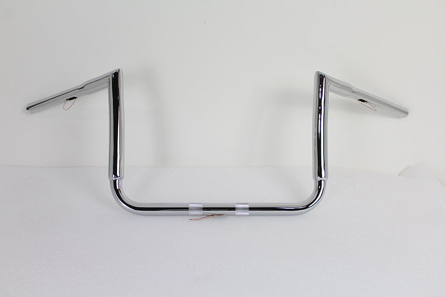 HARLEY 12 inch Chrome ChiZeled Z-Bar Handlebar without Indents fits 2014-UP FLH, 2014-UP FLHX, 2014-UP FLHTCUTG, 2014-UP FLHTK,