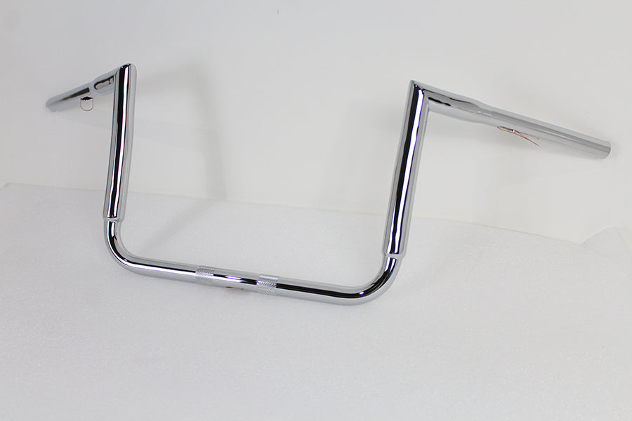HARLEY 12 inch Chrome ChiZeled Z-Bar Handlebar without Indents fits 2014-UP FLH, 2014-UP FLHX, 2014-UP FLHTCUTG, 2014-UP FLHTK,