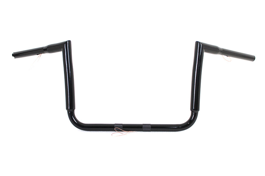 HARLEY 12 inch Black ChiZeled Z-Bar Handlebar without Indents fits 2014-UP FLH, 2014-UP FLHX, 2014-UP FLHTCUTG, 2014-UP FLHTK,