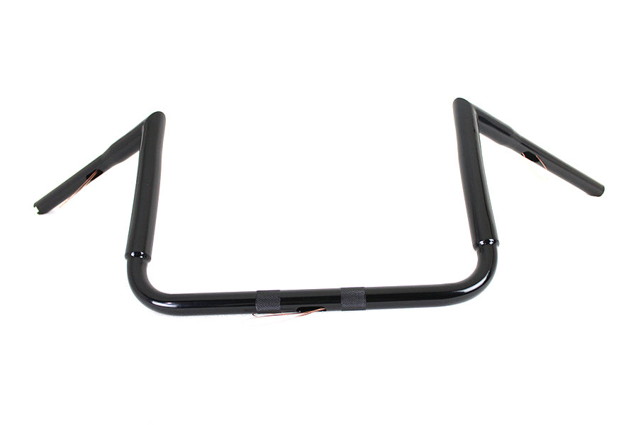 HARLEY 12 inch Black ChiZeled Z-Bar Handlebar without Indents fits 2014-UP FLH, 2014-UP FLHX, 2014-UP FLHTCUTG, 2014-UP FLHTK,