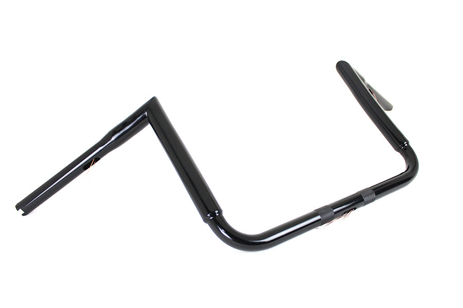 HARLEY 12 inch Black ChiZeled Z-Bar Handlebar without Indents fits 2014-UP FLH, 2014-UP FLHX, 2014-UP FLHTCUTG, 2014-UP FLHTK,
