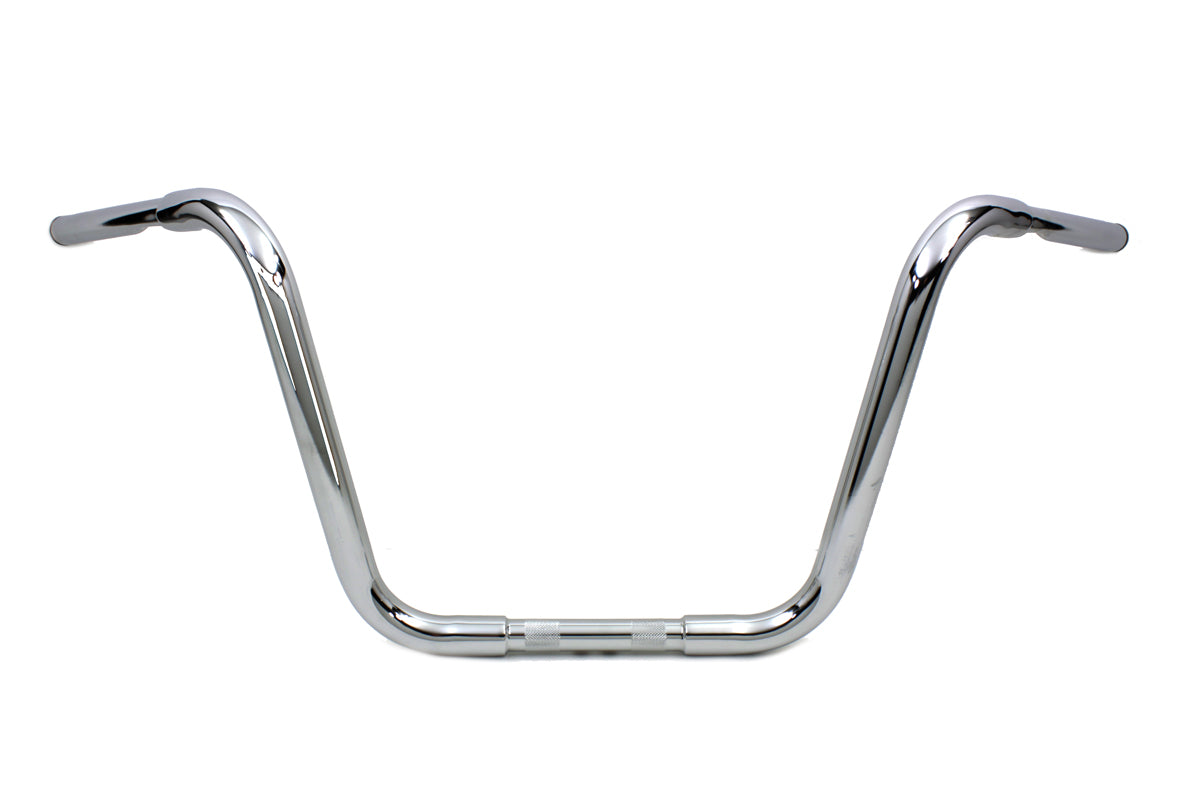 HARLEY 14 inch Buffalo Ape Hanger Handlebar with Indents Chrome fits 1982-1984 FL, 1982-1984 FX, 1982-UP XL, 1986-2017 FLST, 1984-2017 FXST,