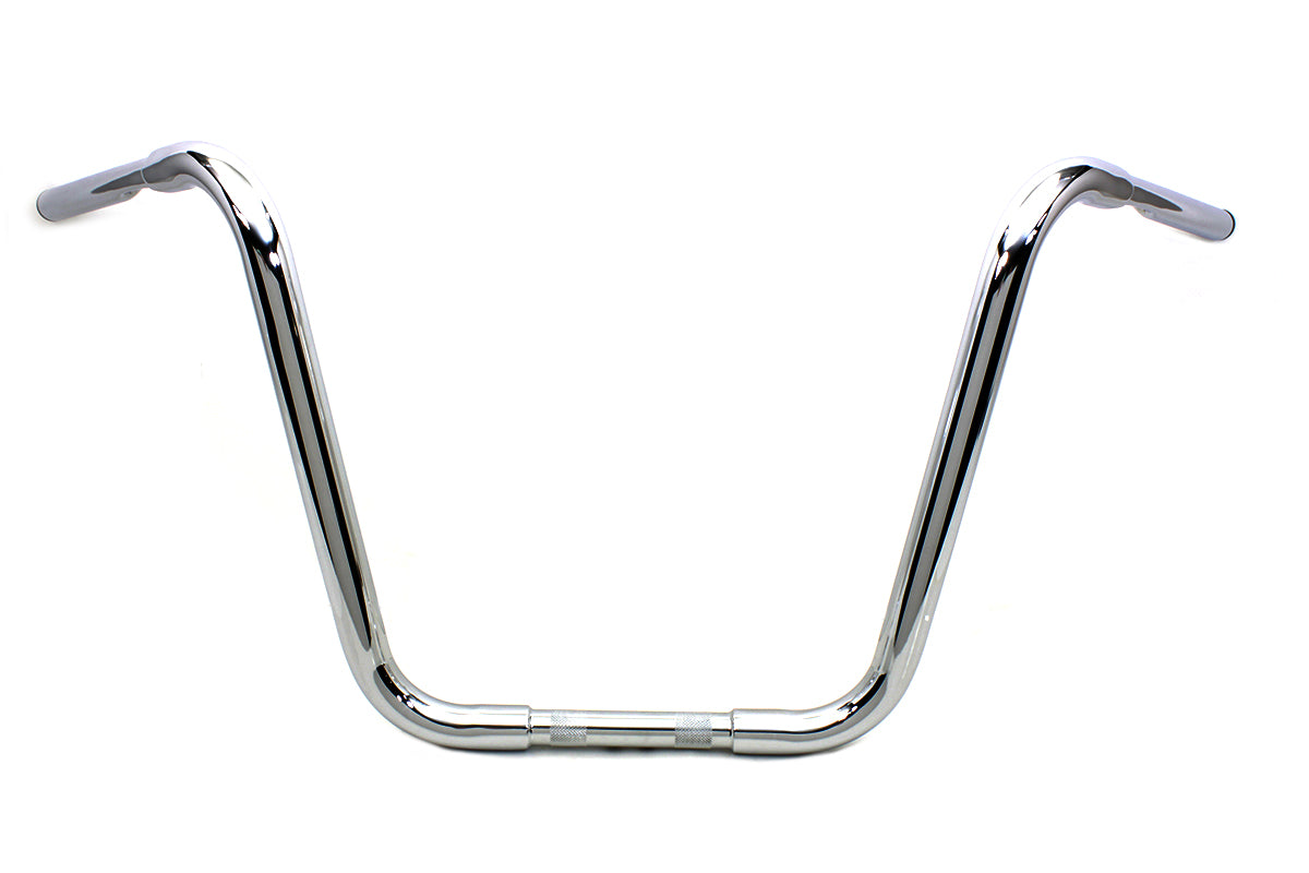 HARLEY 16 inch Buffalo Ape Hanger Handlebar with Indents Chrome fits 1982-1984 FL, 1982-1984 FX, 1982-UP XL, 1986-2017 FLST, 1984-2017 FXST,