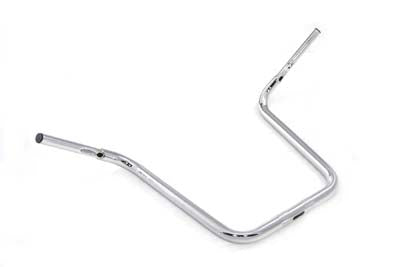 HARLEY 18 inch Rhino Ape Hanger Handlebar with Indents Chrome fits 0- Custom, application for use with 1-1/4 risers"