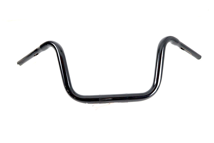 HARLEY 10 inch Mini Ape Hanger Handlebar with Indents Black fits 0- Custom, application for use with 1-1/4 risers"