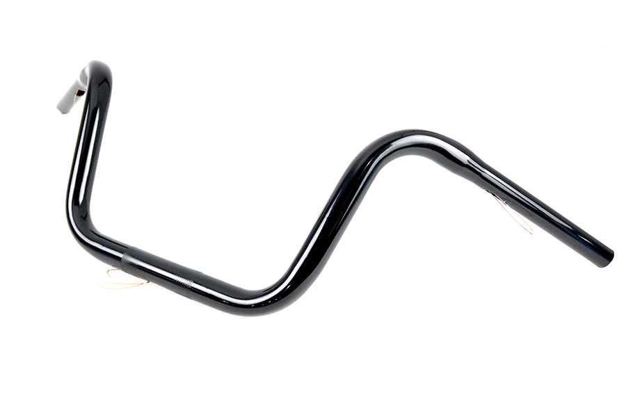 HARLEY 10 inch Mini Ape Hanger Handlebar with Indents Black fits 0- Custom, application for use with 1-1/4 risers"