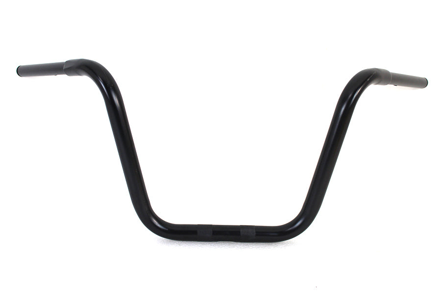 HARLEY 12-1/2 inch Rhino Ape Hanger Handlebar with Indents Black fits 0- Custom, application for use with 1-1/4 risers"