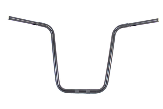 HARLEY 19-1/2 inch Rhino Ape Hanger Handlebar with Indents Black fits 0- Custom, application for use with 1-1/4 risers"