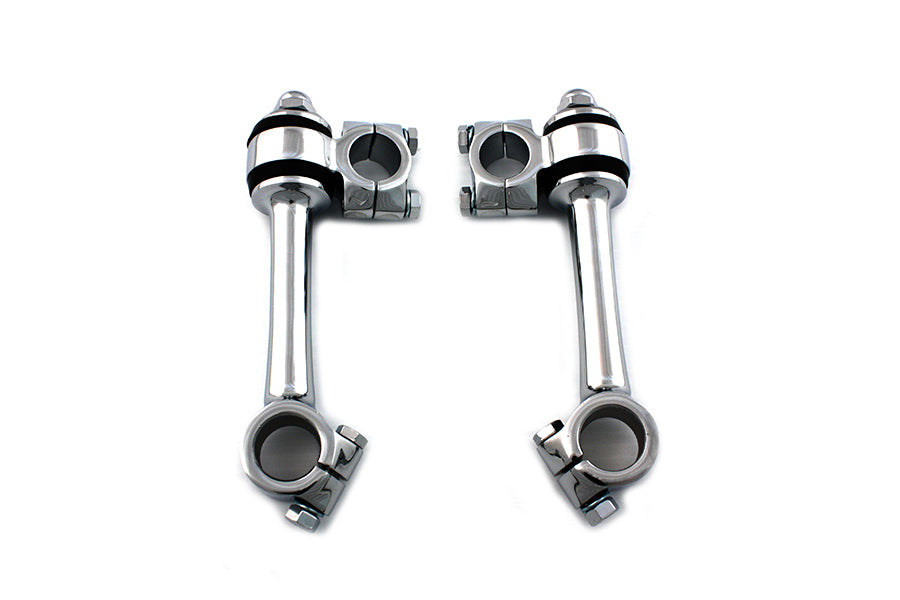 HARLEY Chrome Replica 5-1/2 inch Flander Riser Set fits 0- Custom, application for 1 handlebars"