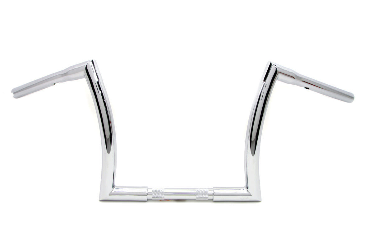 HARLEY 12 inch Z Handlebar with Indents Chrome fits 1984-2017 FXST, 1986-2017 FLST,