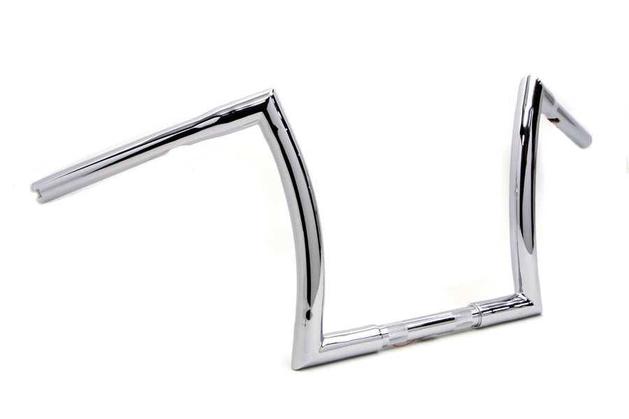 HARLEY 12 inch Z Handlebar with Indents Chrome fits 1984-2017 FXST, 1986-2017 FLST,