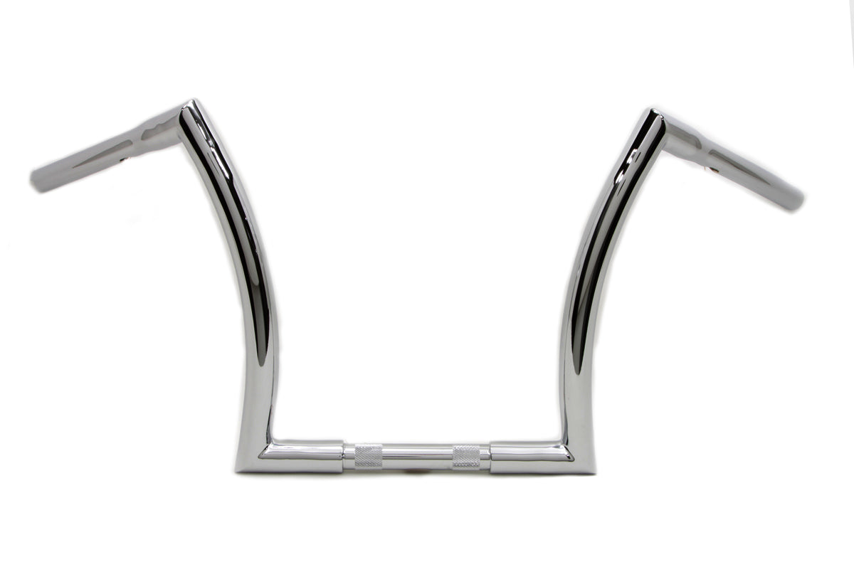 HARLEY 14 inch Z Handlebar with Indents Chrome fits 1984-2017 FXST, 1986-2017 FLST,