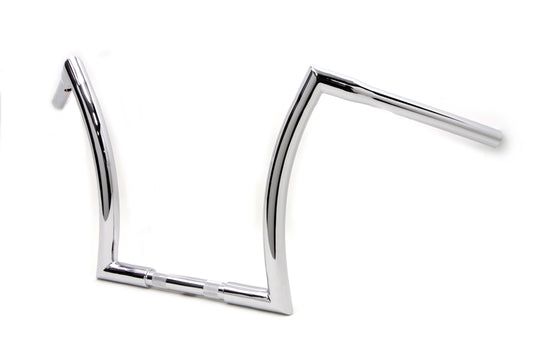 HARLEY 14 inch Z Handlebar with Indents Chrome fits 1984-2017 FXST, 1986-2017 FLST,