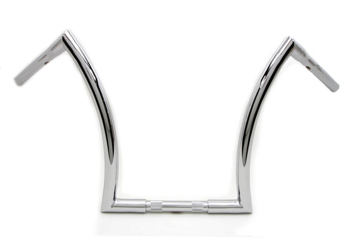 HARLEY 16 inch Z Handlebar with Indents Chrome fits 1984-2017 FXST, 1986-2017 FLST,