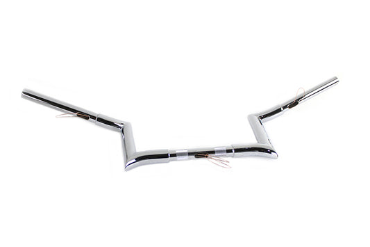 HARLEY 8 inch Chrome Z-Bar Handlebar with Indents fits 1982-1984 FL, 1982-1984 FX, 1985-UP XL, 1986-2017 FLST, 1984-2017 FXST, 1991-2017 FX