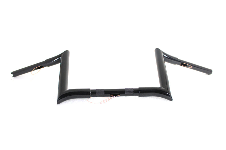 HARLEY 10 inch Black Z-Bar Handlebar with Indents fits 1982-1984 FL, 1982-1984 FX, 1985-UP XL, 1986-2017 FLST, 1984-2017 FXST, 1991-2017 FX