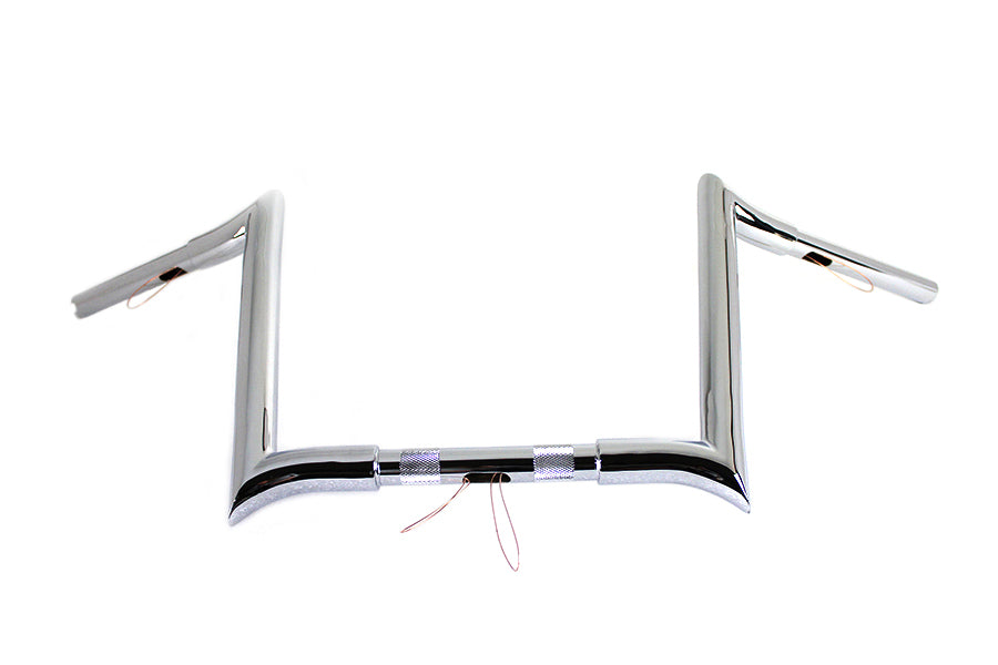 HARLEY 12 inch Chrome Z-Bar Handlebar with Indents fits 1982-1984 FL, 1982-1984 FX, 1985-UP XL, 1986-2017 FLST, 1984-2017 FXST, 1991-2017 F
