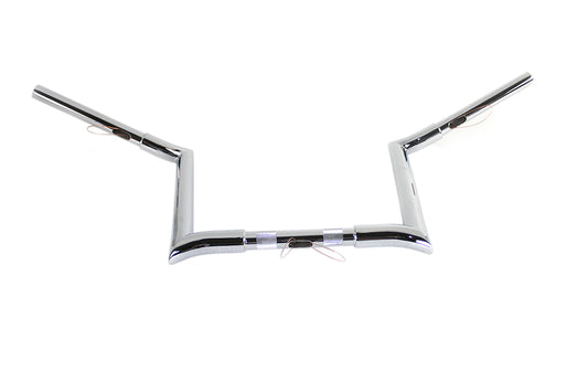 HARLEY 12 inch Chrome Z-Bar Handlebar with Indents fits 1982-1984 FL, 1982-1984 FX, 1985-UP XL, 1986-2017 FLST, 1984-2017 FXST, 1991-2017 F