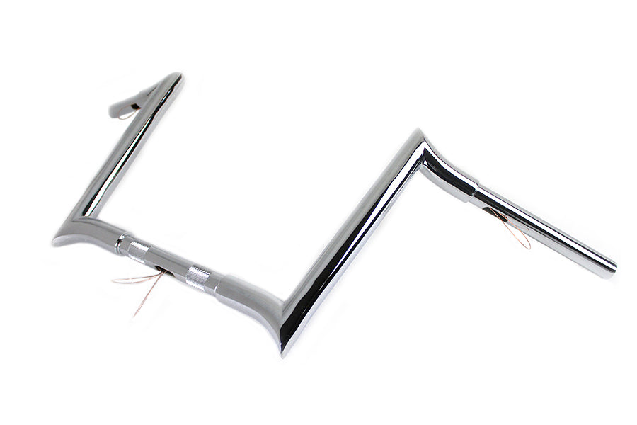 HARLEY 12 inch Chrome Z-Bar Handlebar with Indents fits 1982-1984 FL, 1982-1984 FX, 1985-UP XL, 1986-2017 FLST, 1984-2017 FXST, 1991-2017 F