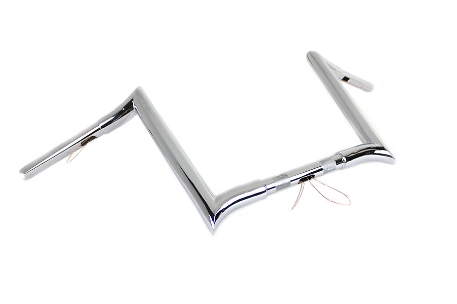 HARLEY 12 inch Chrome Z-Bar Handlebar with Indents fits 1982-1984 FL, 1982-1984 FX, 1985-UP XL, 1986-2017 FLST, 1984-2017 FXST, 1991-2017 F