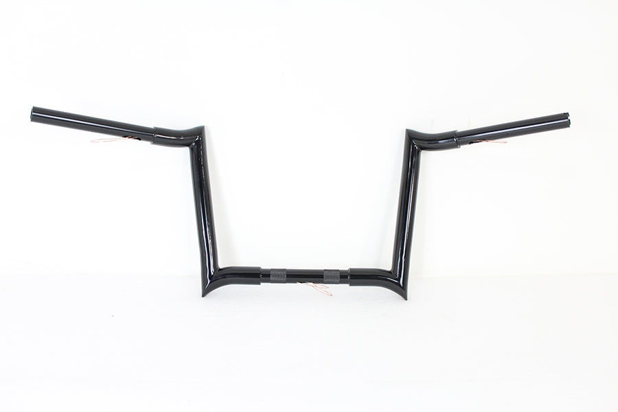 HARLEY 12 inch Black Z-Bar Handlebar with Indents fits 1982-1984 FL, 1982-1984 FX, 1985-UP XL, 1986-2017 FLST, 1984-2017 FXST, 1991-2017 FX
