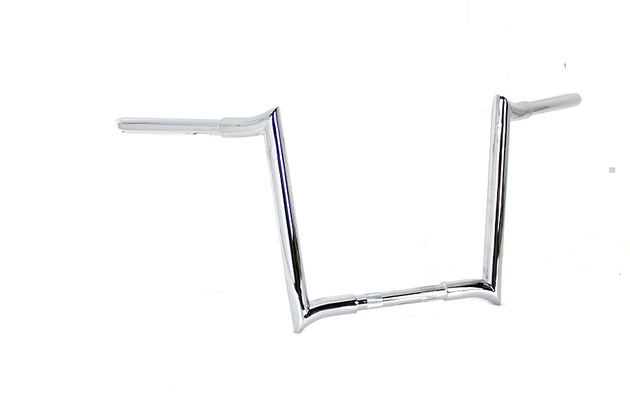 HARLEY 14 inch Chrome Z-Bar Handlebar with Indents fits 1982-1984 FL, 1982-1984 FX, 1985-UP XL, 1986-2017 FLST, 1984-2017 FXST, 1991-2017 F