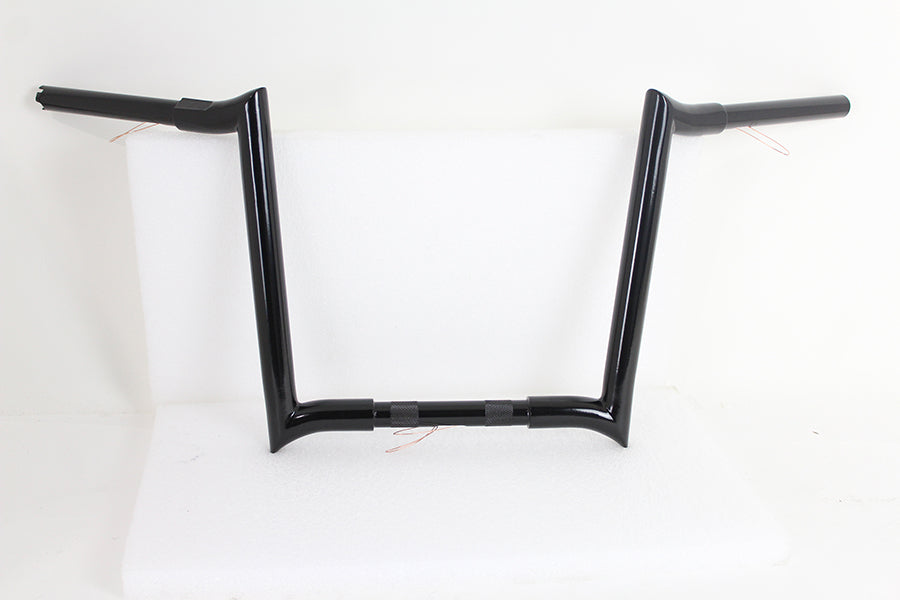 HARLEY 14 inch Black Z-Bar Handlebar with Indents fits 1982-1984 FL, 1982-1984 FX, 1985-UP XL, 1986-2017 FLST, 1984-2017 FXST, 1991-2017 FX