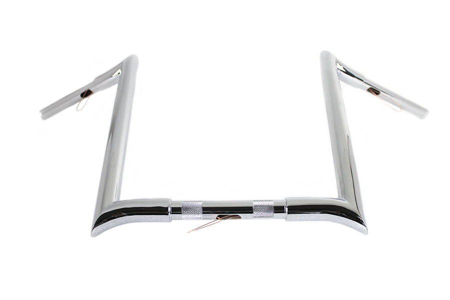 HARLEY 16 inch Chrome Z-Bar Handlebar with Indents fits 1982-1984 FL, 1982-1984 FX, 1985-UP XL, 1986-2017 FLST, 1984-2017 FXST, 1991-2017 F
