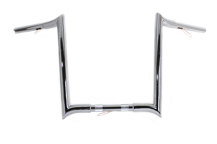 HARLEY 16 inch Chrome Z-Bar Handlebar with Indents fits 1982-1984 FL, 1982-1984 FX, 1985-UP XL, 1986-2017 FLST, 1984-2017 FXST, 1991-2017 F