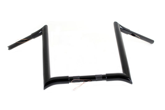 HARLEY 16 inch Black Z-Bar Handlebar with Indents fits 1982-1984 FL, 1982-1984 FX, 1985-UP XL, 1986-2017 FLST, 1984-2017 FXST, 1991-2017 FX